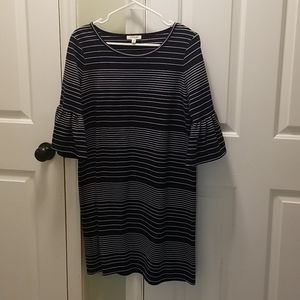 MAX STUDIO Navy with white stripes dress